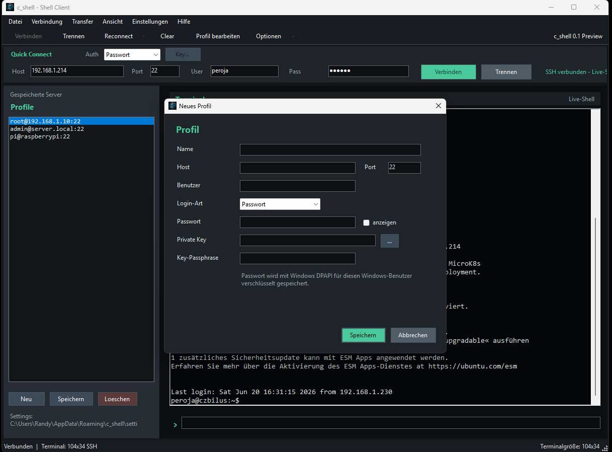 Profile editor