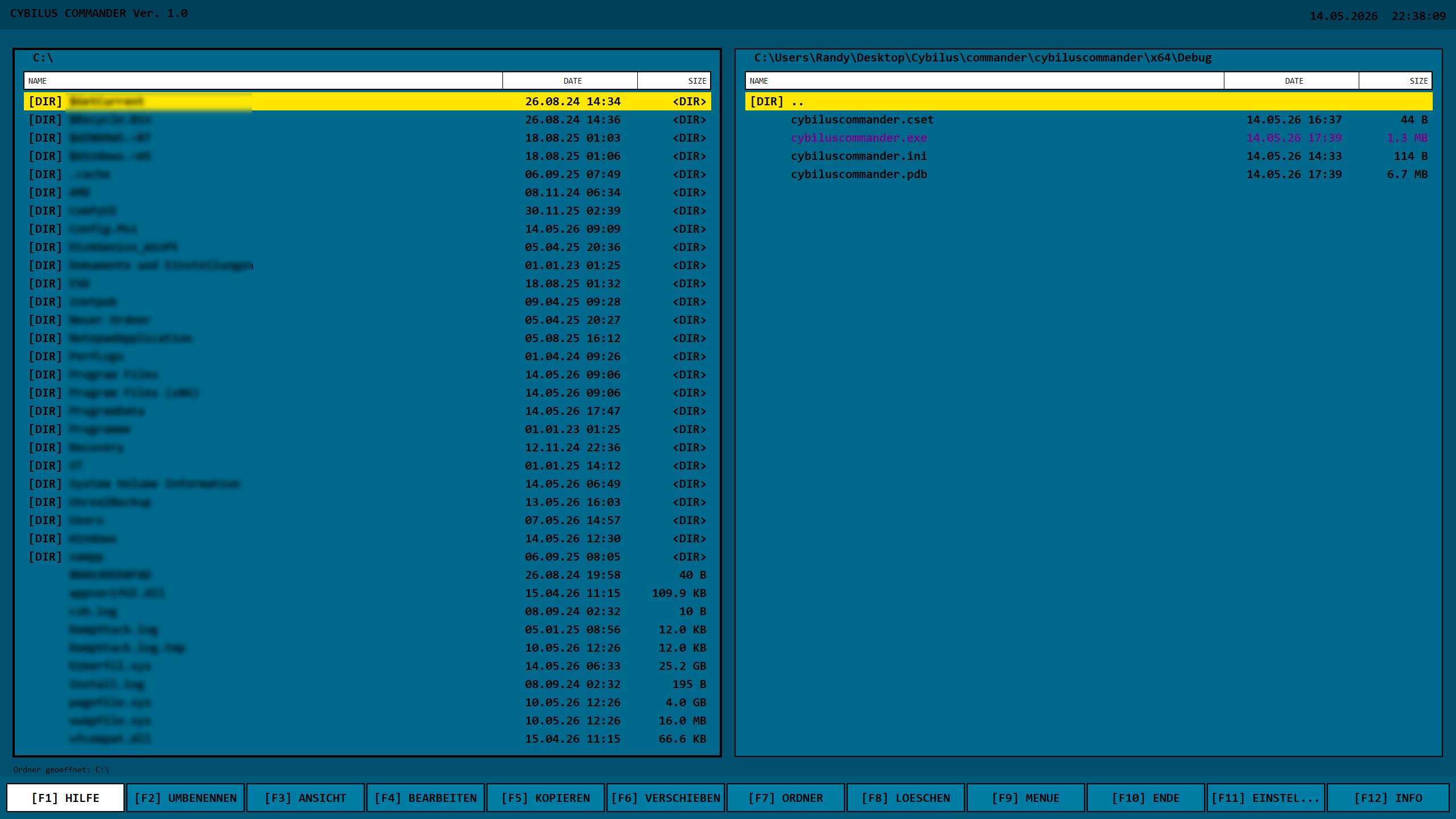 Commander main window
