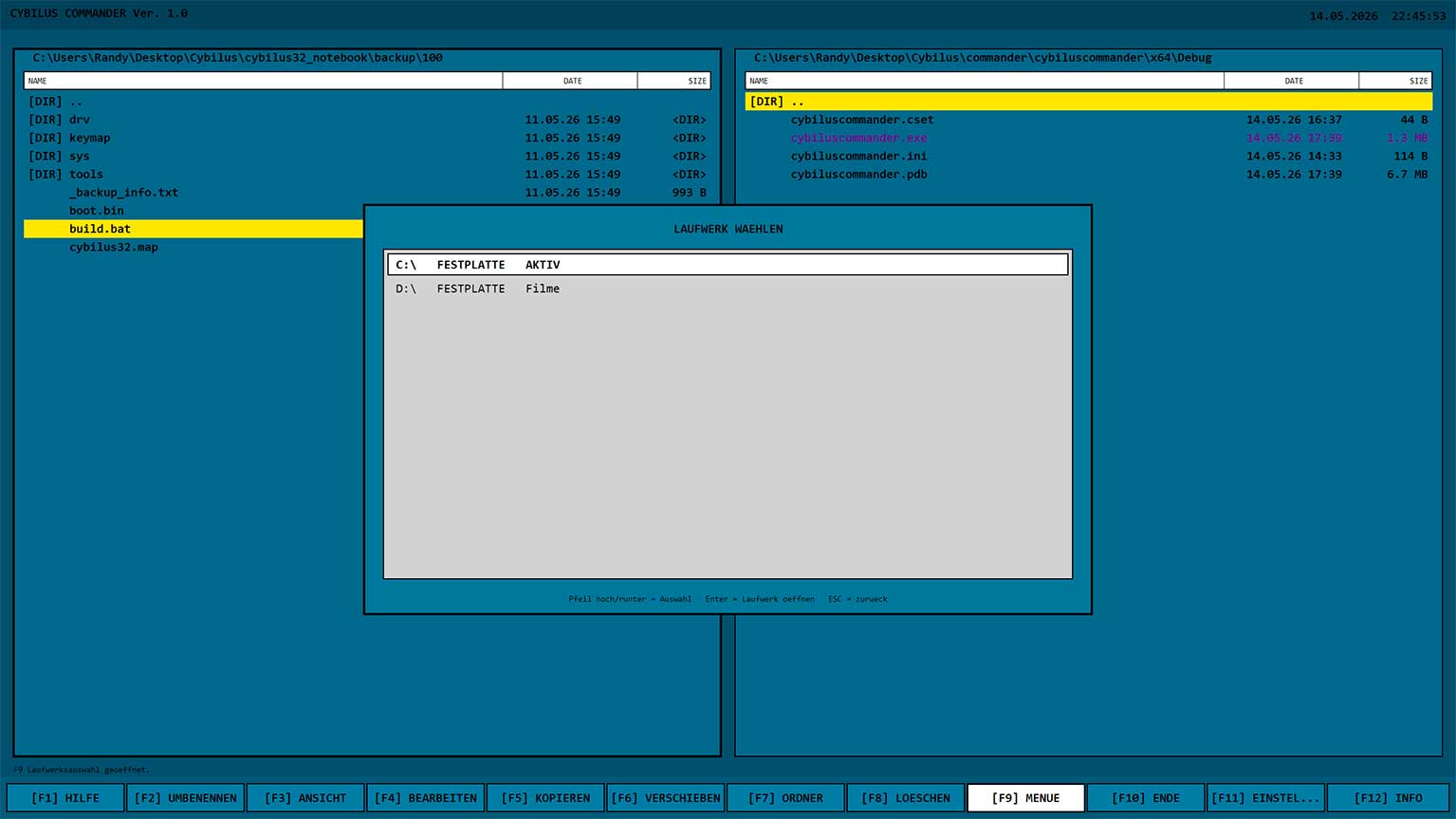 Menu window